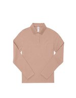 B&C Langarm-Polo 210 aus Baumwolle, Amalfi Blue XS, BCPW464 – Nude