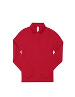 B&C Langarm-Polo 210 aus Baumwolle, Amalfi Blue XS, BCPW464 – Red