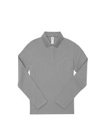 B&C Langarm-Polo 210 aus Baumwolle, Amalfi Blue XS, BCPW464 – Sport Grey (Heather)