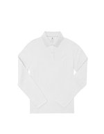 B&C Langarm-Polo 210 aus Baumwolle, Amalfi Blue XS, BCPW464 – White