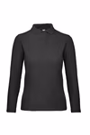 B&C Long-Sleeve Polo Shirt made of Cotton for Women, Heather Grey XXL, BCPWI13 – image 3