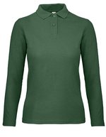 B&C Langarm Poloshirt aus Baumwolle für Damen – Bottle Green