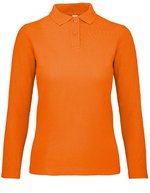 B&C Langarm Poloshirt aus Baumwolle für Damen – Orange