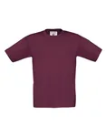 B&C T-Shirt Exact 150 Baumwolle für Kinder, White 7/8 (122/128), BCTK300 – Burgundy