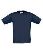 B&C T-Shirt Exact 150 Baumwolle für Kinder, White 1/2 (86/92), BCTK300 – Navy