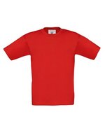 B&C T-Shirt Exact 150 Baumwolle für Kinder, White 1/2 (86/92), BCTK300 – Red