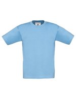 B&C T-Shirt Exact 150 Baumwolle für Kinder, White 1/2 (86/92), BCTK300 – Sky Blue