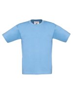 B&C T-Shirt Exact 190 aus Baumwolle für Kinder, White 3/4 (98/104), BCTK301 – Sky Blue