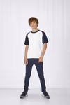 B&C Kids' T-Shirt Baseball mit Raglanärmeln, White/Navy 3/4 (98/104), BCTK350 – Bild 2