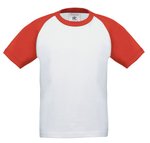 B&C Kids' T-Shirt Baseball mit Raglanärmeln, White/Navy 3/4 (98/104), BCTK350 – Bild 3
