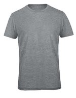 B&C Triblend T-Shirt mit Crewneck für Herren, Black M, BCTM055 – Heather Light Grey