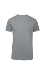 B&C V-Ausschnitt Triblend T-Shirt Herren, Black S, BCTM057 – Bild 3