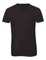 B&C V-Ausschnitt Triblend T-Shirt Herren, Black S, BCTM057 – Bild 2