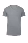 B&C T-Shirt Triblend col V homme – Heather Light Grey