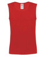 B&C Ärmelloses T-Shirt Vest Athletic Move, White M, BCTM200 – Red