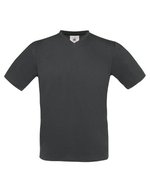 B&C T-Shirt Exact V-Neck aus Baumwolle, Black S, BCTU006 – Dark Grey (Solid)
