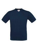 B&C T-Shirt Exact V-Neck aus Baumwolle, Black S, BCTU006 – Navy