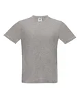 B&C T-Shirt Exact V-Neck aus Baumwolle, Black S, BCTU006 – Sport Grey (Heather)