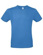 B&C Basic T-Shirt #E150 aus Baumwolle, White L, BCTU01T – Azure