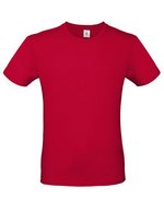 B&C Basic T-Shirt #E150 aus Baumwolle, White L, BCTU01T – Deep Red