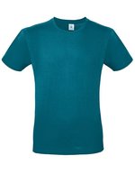 B&C Basic T-Shirt #E150 aus Baumwolle, White L, BCTU01T – Diva Blue
