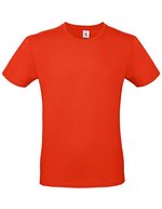 B&C Basic T-Shirt #E150 aus Baumwolle, White L, BCTU01T – Fire Red