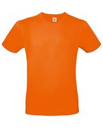 B&C Basic T-Shirt #E150 aus Baumwolle, White L, BCTU01T – Orange