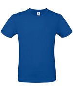 B&C Basic T-Shirt #E150 aus Baumwolle, White L, BCTU01T – Royal Blue