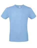 B&C Basic T-Shirt #E150 aus Baumwolle, White L, BCTU01T – Sky Blue