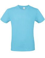 B&C Basic T-Shirt #E150 aus Baumwolle, White L, BCTU01T – Turquoise