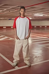 B&C T-shirt baseball con maniche raglan, White/Red M, BCTU020 – immagine 2