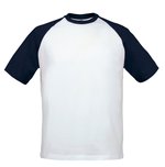 B&C Baseball-T-Shirt mit Raglanärmeln, White/Red M, BCTU020 – Bild 3