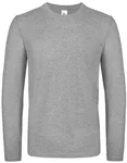 B&C Langarm-T-Shirt aus 100% Baumwolle, Bear Brown S, BCTU05T – Sport Grey (Heather)