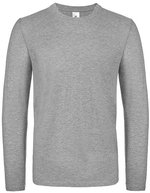 B&C Langarm-T-Shirt aus 100% Baumwolle, Bear Brown S, BCTU05T – Sport Grey (Heather)