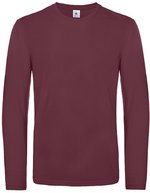 B&C Männer Langarm T-Shirt #E190 Baumwolle, Black S, BCTU07T – Burgundy