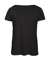 B&C Triblend T-Shirt mit nachhaltigem Materialmix für Damen, Black XS, BCTW056 – Bild 2