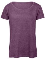 B&C Triblend T-Shirt mit nachhaltigem Materialmix für Damen, Black XS, BCTW056 – Heather Purple