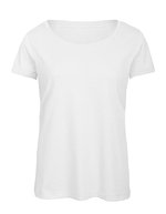 B&C Triblend T-Shirt mit nachhaltigem Materialmix für Damen, Black XS, BCTW056 – White