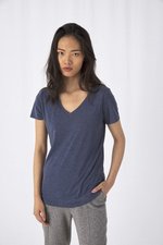 B&C V-Ausschnitt Triblend T-Shirt für Damen, Black XS, BCTW058 – Bild 1
