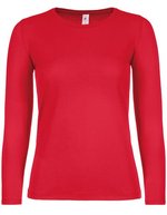B&C Women´s T-Shirt #E150 Long Sleeve White XS (BCTW06T), BCTW06T – Red