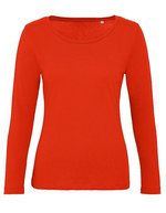 B&C Inspire Langarmshirt aus Bio-Baumwolle – Fire Red