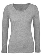 B&C Inspire Langarmshirt aus Bio-Baumwolle, White XS, BCTW071 – Sport Grey (Heather)