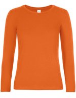 B&C Langarm T-Shirt #E190 Baumwolle für Damen, White XS, BCTW08T – Urban Orange
