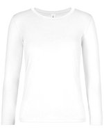 B&C Langarm T-Shirt #E190 Baumwolle für Damen, White XS, BCTW08T – White