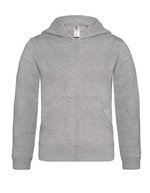 B&C Kapuzensweatshirt mit Reißverschluss für Kinder – Heather Grey