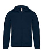 B&C Kapuzensweatshirt mit Reißverschluss für Kinder – Navy