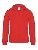 B&C Kapuzensweatshirt mit Reißverschluss für Kinder – Red
