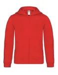 B&C Kapuzensweatshirt mit Reißverschluss für Kinder, Red 7/8 (122/128), BCWK682 – Bild 2