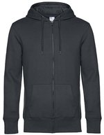 B&C KING Zipped Hood Jacket aus Baumwolle-Polyester, Asphalt XS, BCWU03K – Bild 2