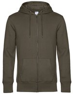 B&C KING Zipped Hood Jacket aus Baumwolle-Polyester, Asphalt XS, BCWU03K – Khaki